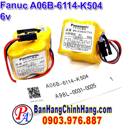 Pin Lithium PLC-CNC Fanuc A06B-6114-K504 6V
